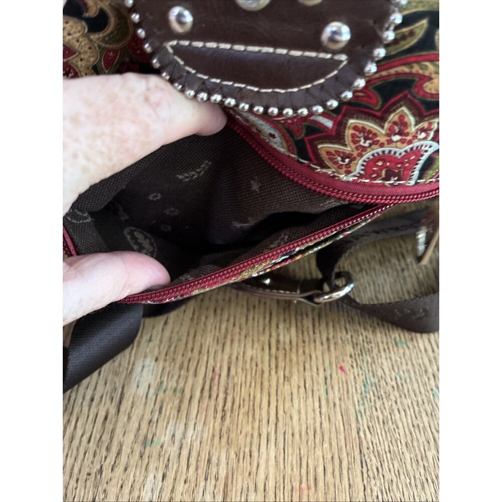 Montana West Red Paisley Crossbody Rhinestones Concealed Carry Western Cowboy - Picture 6 of 14